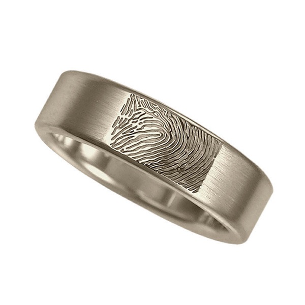 Ring met Fingerprint Witgoud 6mm