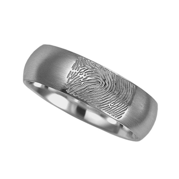 Ring met Fingerprint Zilver 6mm Bol