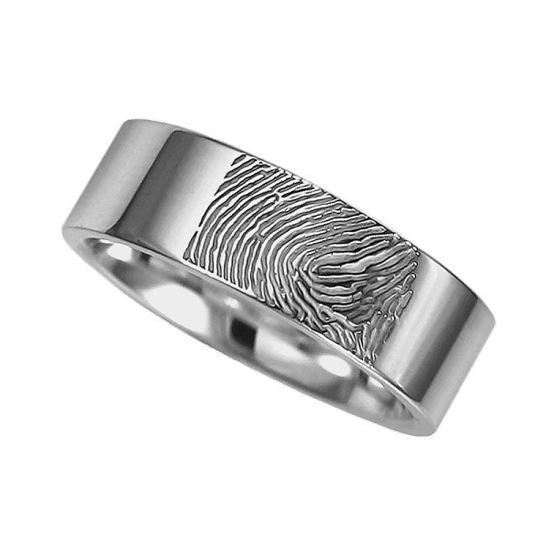 Vingerafdruk Ring Zilver 6mm