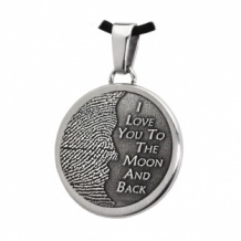 Fingerprint Ketting Hanger I Love You To The Moon And Back RVS