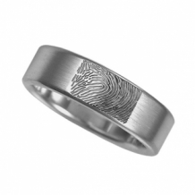 Ring met Fingerprint Zilver 6mm