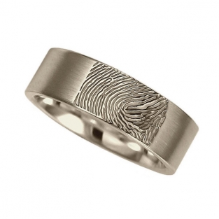 Fingerprint Ring Witgoud 6mm