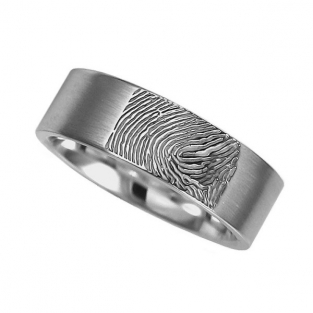 Fingerprint Ring Zilver 6mm