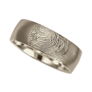 Ring met Fingerprint Witgoud 7mm Bol
