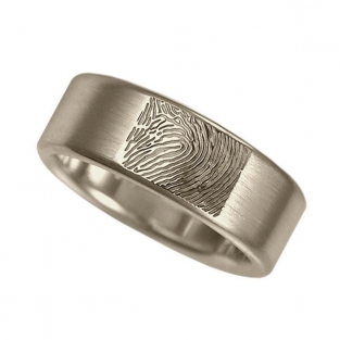 Ring met Fingerprint Witgoud 8mm