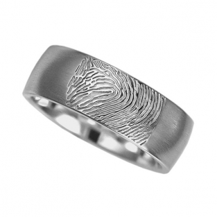 Ring met Fingerprint Zilver 7mm Bol